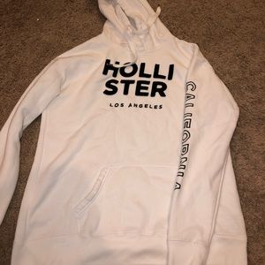 white Hollister hoodie